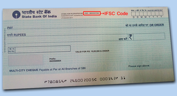 sbi ifsc code on cheque