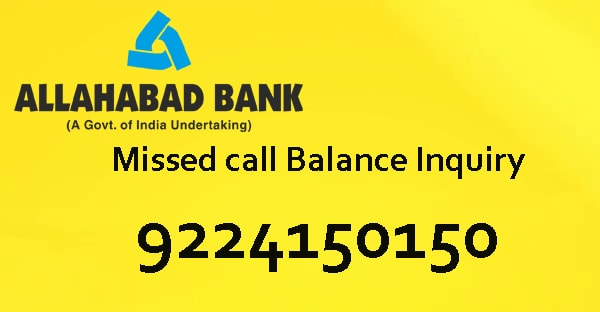How To Check Allahabad Bank Account Balance Missed Call Number