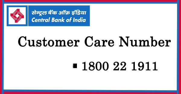 Central Bank of India Customer Care Number