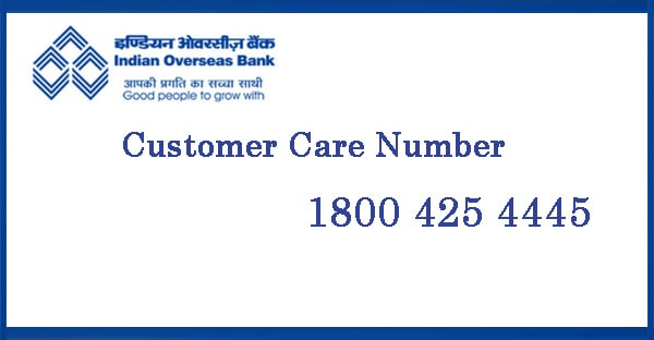 indian overseas bank customer care number