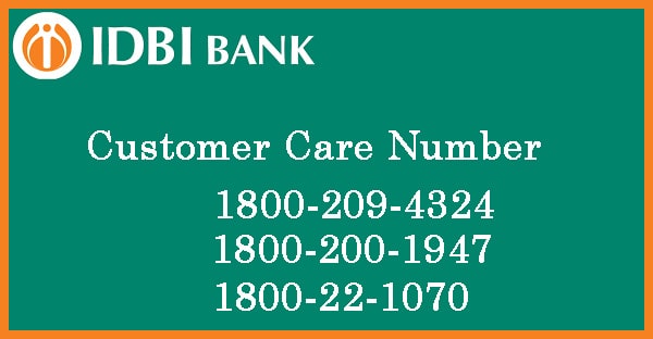 IDBI Bank Customer Care Number