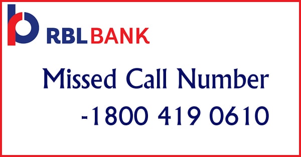 RBL Bank Missed Call Number