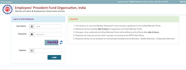 EPF Account Balance Check via EPF Portal Login