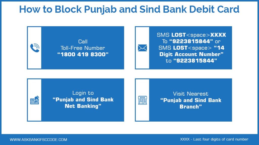 How to Block Punjab and Sind Bank Debit Card
