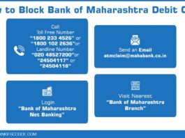 how to block Bank of Maharashtra debit card