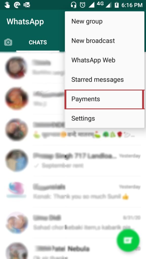 add payment method in whatsapp
