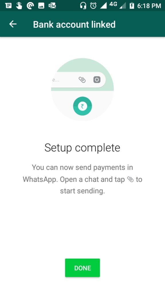 add payment method in whatsapp complete