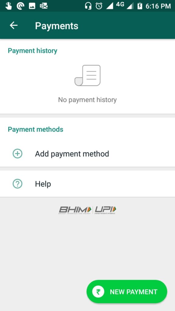 add payment method in whatsapp upi