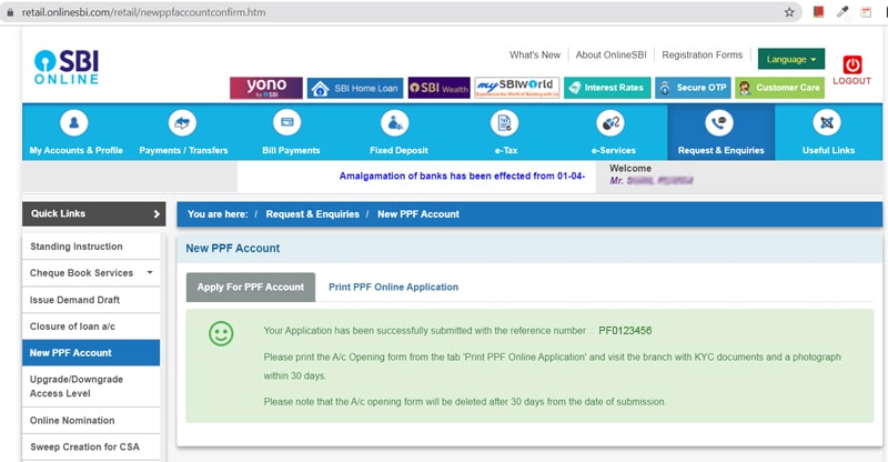 SBI PPF Account Opening Online Step 3