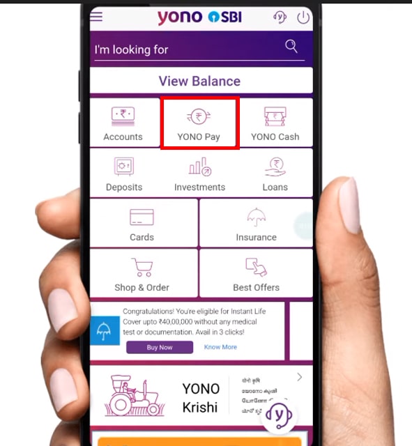 Select YONO pay option
