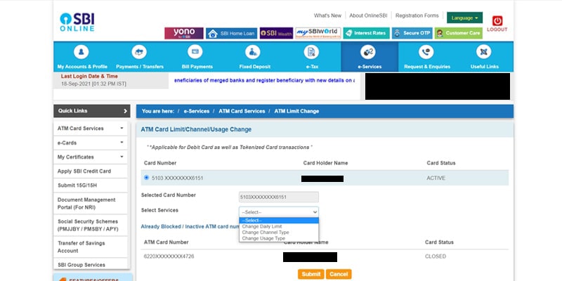 select change usage type