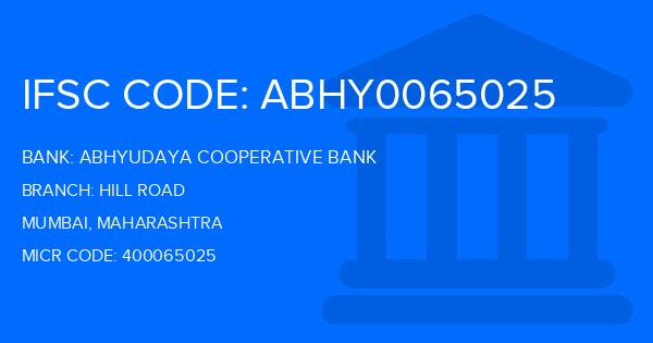 Abhyudaya Cooperative Bank Hill Road Branch IFSC Code
