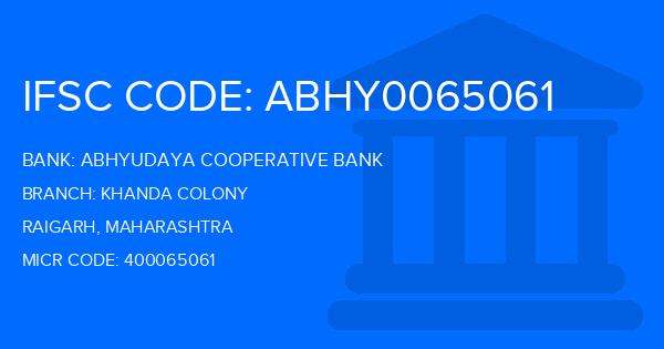 Abhyudaya Cooperative Bank Khanda Colony Branch IFSC Code