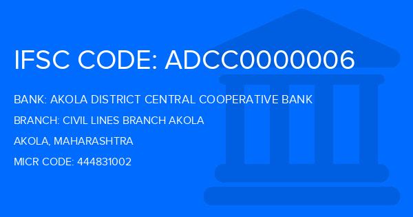 Akola District Central Cooperative Bank Civil Lines Branch Akola Branch IFSC Code
