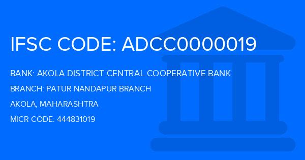 Akola District Central Cooperative Bank Patur Nandapur Branch
