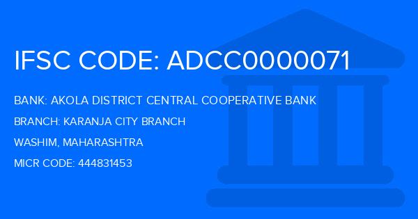 Akola District Central Cooperative Bank Karanja City Branch