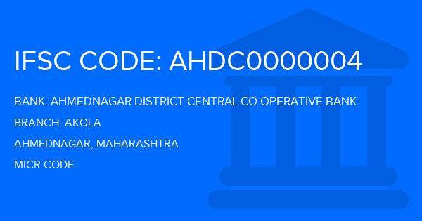 Ahmednagar District Central Co Operative Bank Akola Branch IFSC Code