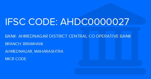 Ahmednagar District Central Co Operative Bank Bramhani Branch IFSC Code