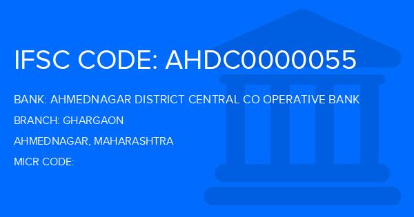 Ahmednagar District Central Co Operative Bank Ghargaon Branch IFSC Code
