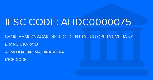Ahmednagar District Central Co Operative Bank Karanji Branch IFSC Code