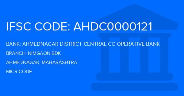 Ahmednagar District Central Co Operative Bank Nimgaon Bdk Branch IFSC Code