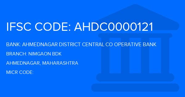 Ahmednagar District Central Co Operative Bank Nimgaon Bdk Branch IFSC Code