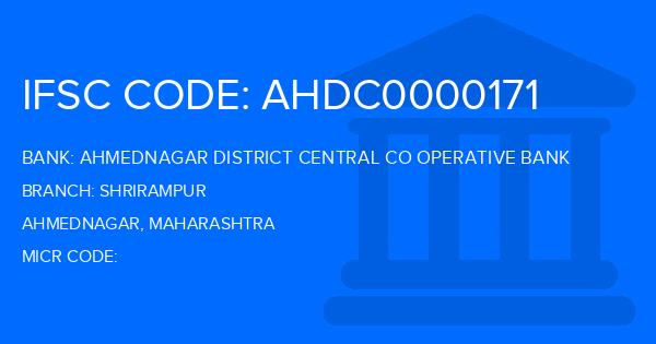 Ahmednagar District Central Co Operative Bank Shrirampur Branch IFSC Code