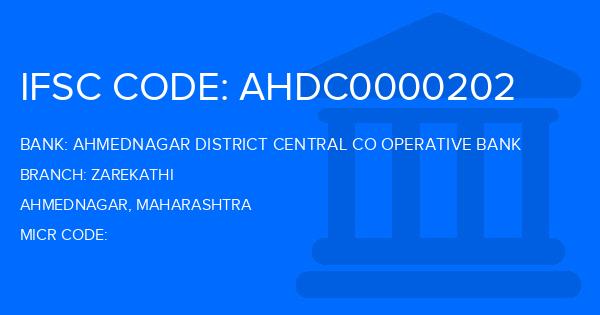 Ahmednagar District Central Co Operative Bank Zarekathi Branch IFSC Code