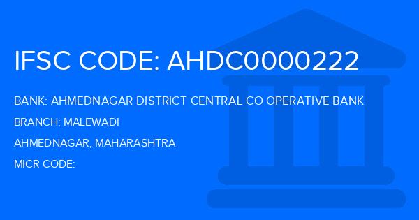Ahmednagar District Central Co Operative Bank Malewadi Branch IFSC Code