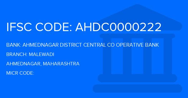 Ahmednagar District Central Co Operative Bank Malewadi Branch IFSC Code