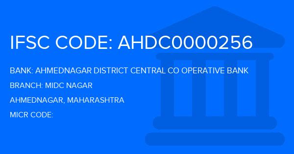 Ahmednagar District Central Co Operative Bank Midc Nagar Branch IFSC Code