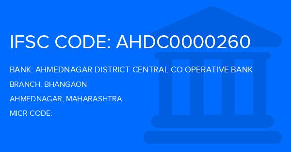 Ahmednagar District Central Co Operative Bank Bhangaon Branch IFSC Code
