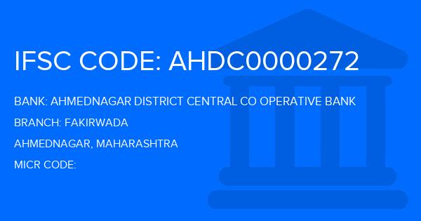 Ahmednagar District Central Co Operative Bank Fakirwada Branch IFSC Code