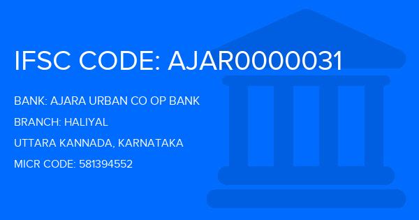 Ajara Urban Co Op Bank Haliyal Branch IFSC Code