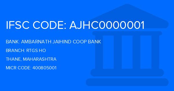 Ambarnath Jaihind Coop Bank Rtgs Ho Branch IFSC Code