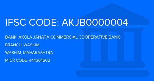 Akola Janata Commercial Cooperative Bank Washim Branch IFSC Code