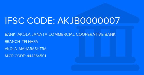 Akola Janata Commercial Cooperative Bank Telhara Branch IFSC Code