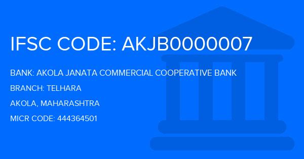 Akola Janata Commercial Cooperative Bank Telhara Branch IFSC Code