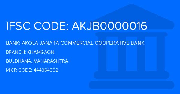 Akola Janata Commercial Cooperative Bank Khamgaon Branch IFSC Code
