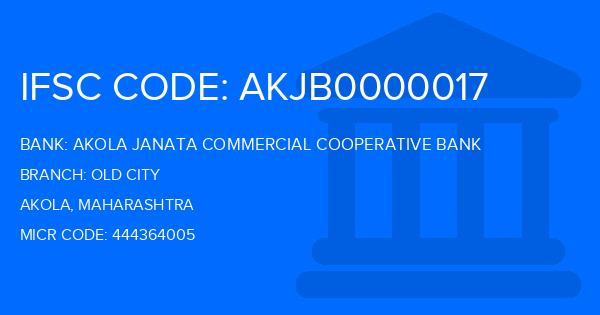 Akola Janata Commercial Cooperative Bank Old City Branch IFSC Code