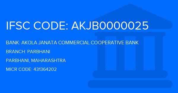 Akola Janata Commercial Cooperative Bank Parbhani Branch IFSC Code