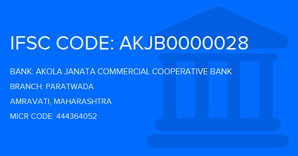 Akola Janata Commercial Cooperative Bank Paratwada Branch IFSC Code