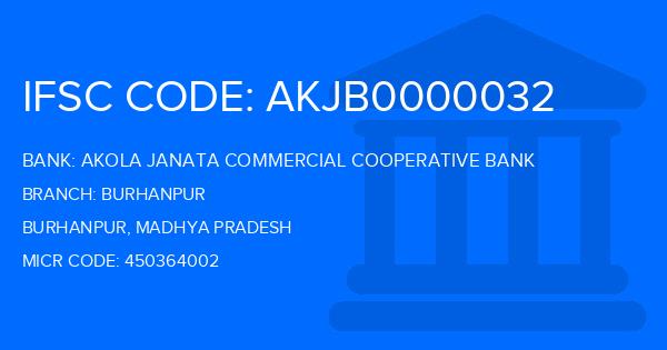 Akola Janata Commercial Cooperative Bank Burhanpur Branch IFSC Code