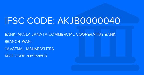 Akola Janata Commercial Cooperative Bank Wani Branch IFSC Code