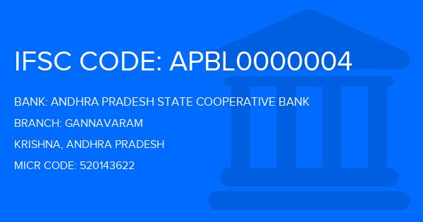 Andhra Pradesh State Cooperative Bank Gannavaram Branch IFSC Code