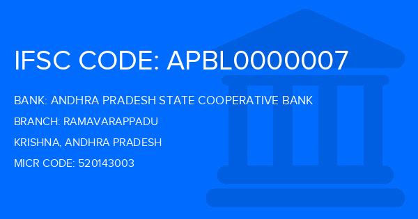 Andhra Pradesh State Cooperative Bank Ramavarappadu Branch IFSC Code