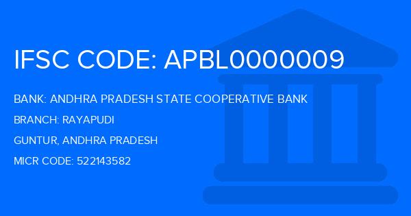Andhra Pradesh State Cooperative Bank Rayapudi Branch IFSC Code