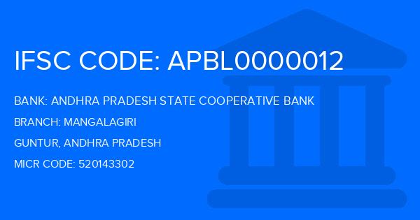 Andhra Pradesh State Cooperative Bank Mangalagiri Branch IFSC Code