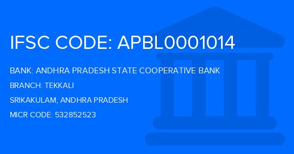 Andhra Pradesh State Cooperative Bank Tekkali Branch IFSC Code