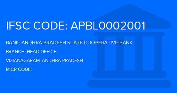 Andhra Pradesh State Cooperative Bank Head Office Branch IFSC Code